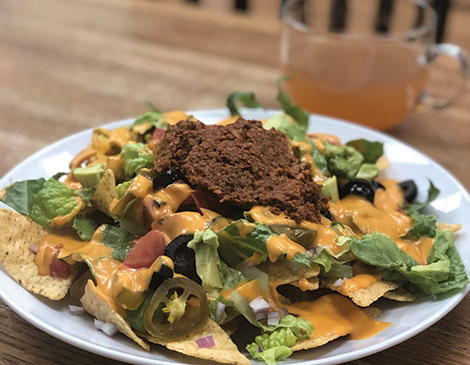 The Supreme Master Nachos from the Cleveland Heights vegan spot are so good you'll be fine with forgetting the beef. The Supreme Master Nachos from the Cleveland Heights vegan spot are so good you'll be fine with forgetting the beef.