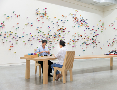 The Taiwanese artist uses a unique approach that goes beyond the canvas.  The Taiwanese artist uses a unique approach that goes beyond the canvas.