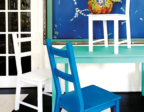 Use paint to transform vintage  furniture or to create a focal point on an accent wall. Use paint to transform vintage  furniture or to create a focal point on an accent wall.
