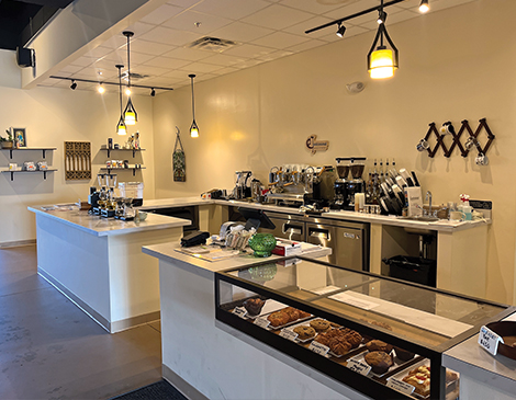 Confessional Coffee counter and display case
