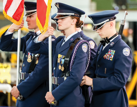 470x365_Article-3 ROTC participants holding flags