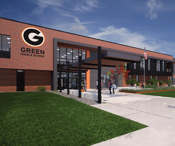 Middle school exterior rendering