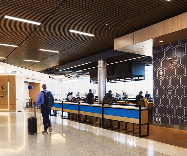 Person walking through airport