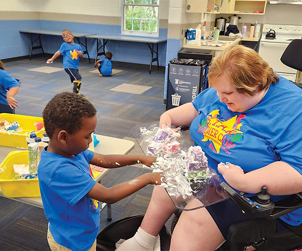 Child playing at camp