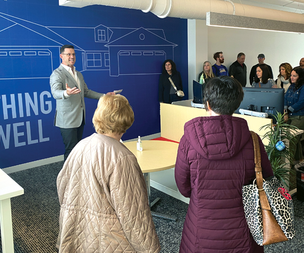 Man speaking in front of group