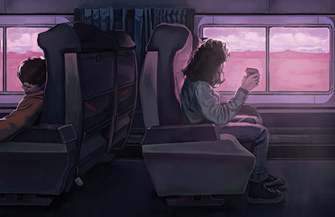 Illustration of Amtrak - Ethan Bowman