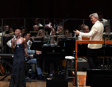 Cynthia Erivo and conductor Edwin Outwater Cynthia Erivo and conductor Edwin Outwater