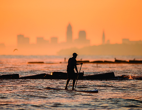 Paddleboarding Lake Erie in Cleveland