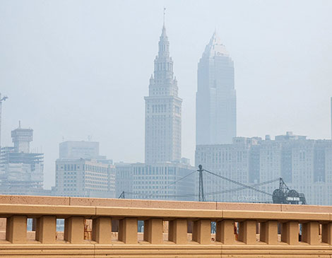 Wildfire Smoke in Cleveland - @CtyGrlPhoto