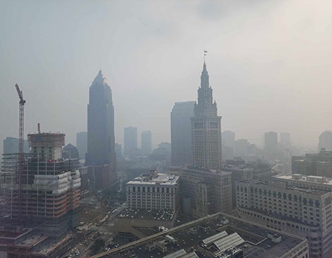 Wildfire Smoke in Downtown Cleveland - Betsy Smith Wildfire Smoke in Downtown Cleveland - Betsy Smith