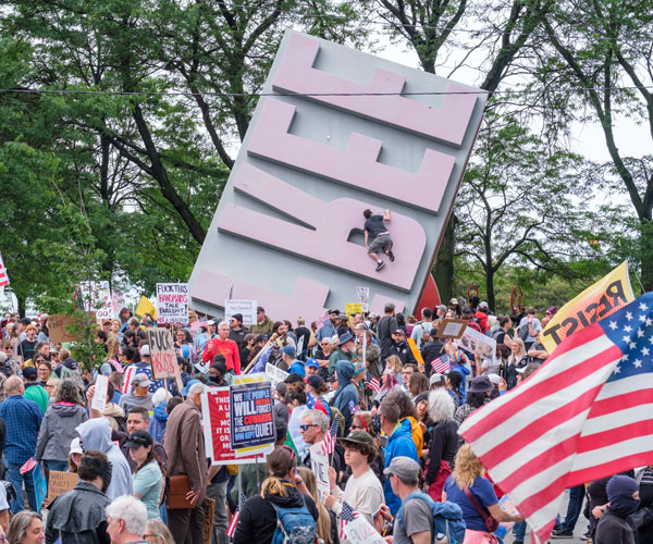 No Kings Protest Cleveland 2025