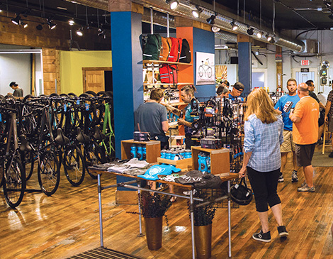 People shopping at Beat Cycles in Lakewood