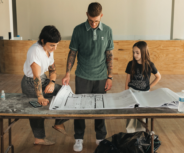 People planning building renovations