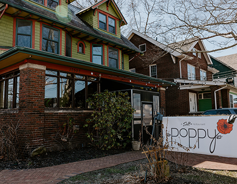 Poppy is located in the former Felice Urban Cafe space Poppy is located in the former Felice Urban Cafe space
