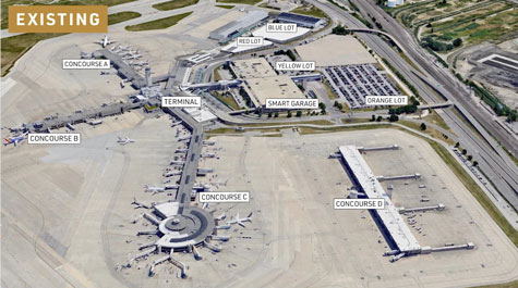 Existing map of Cleveland Hopkins International Airport