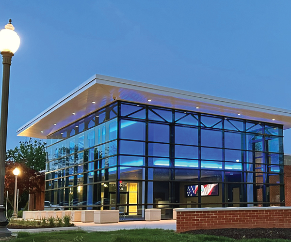 the new Police Station in Middleburg Heights, light up at night
