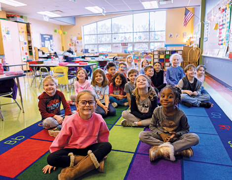 strategic-plan-article-middleburg-heights a group of young students sitting on a colorful carpet and smiling