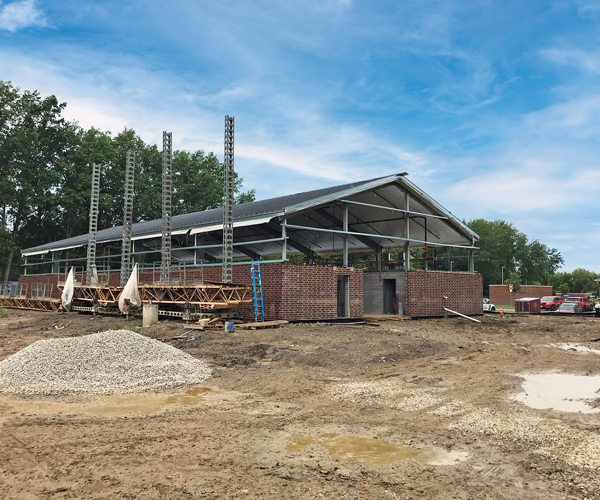 The new police station in North Ridgeville, OH under construction