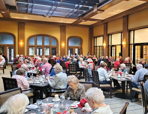 the dining room at The Normandy in Rocky River, full of seniors eating