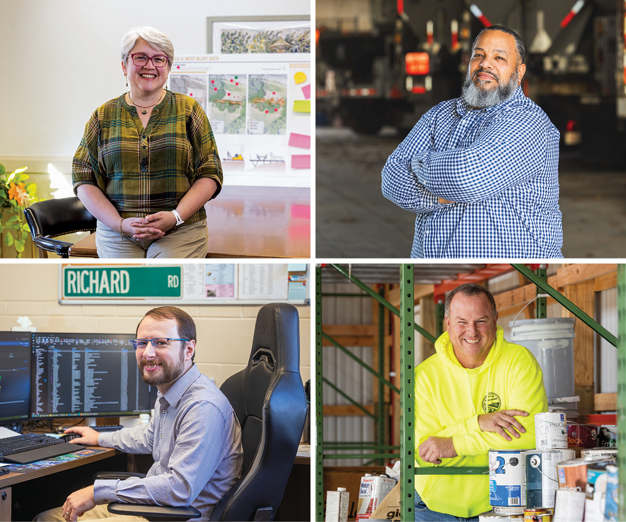 A collage of city employees from Rocky River, Ohio