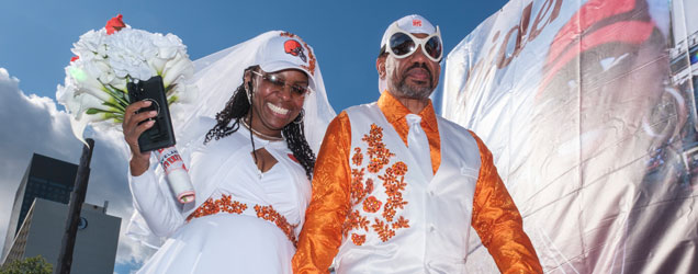 Cleveland tailgate lot wedding