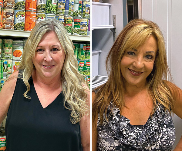 A collage of Kelly Kling and Ursula Kaunas from the Strongsville Emergency Food Bank